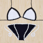 Black + White Crochet Bikini - LOLLY LIPS