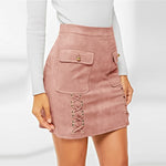 Pink Suede Skirt - LOLLY LIPS