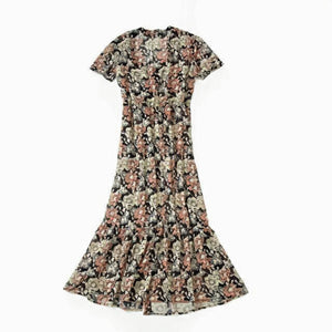 Long Chiffon Flower Dress - LOLLY LIPS