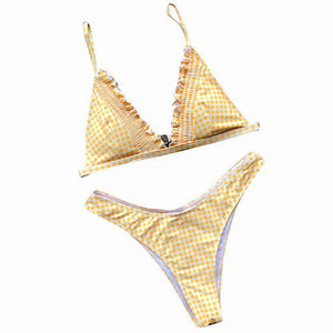 Yellow Plaid Bikini - LOLLY LIPS