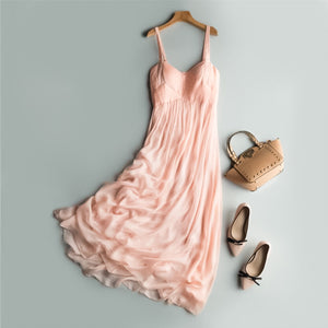 Bohemian Pink Silk Dress - LOLLY LIPS