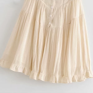 Pleated Boho Short Dress - LOLLY LIPS