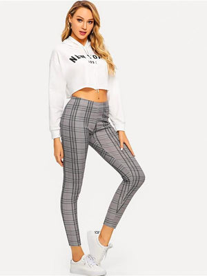 High Rise Plaid Pants - LOLLY LIPS