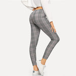High Rise Plaid Pants - LOLLY LIPS